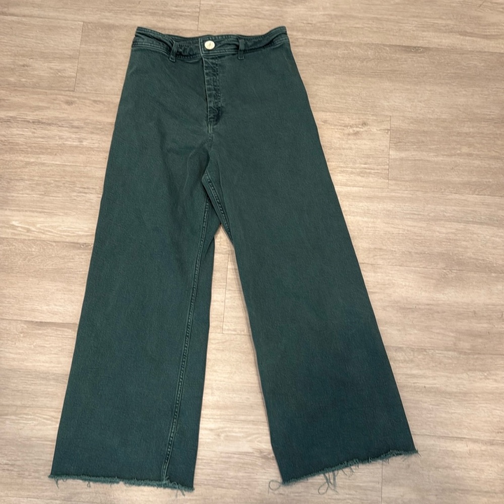 Zara Green Straight Leg Jeans